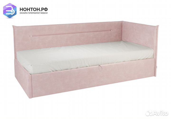 Кровать Альба 0.9 м розовая