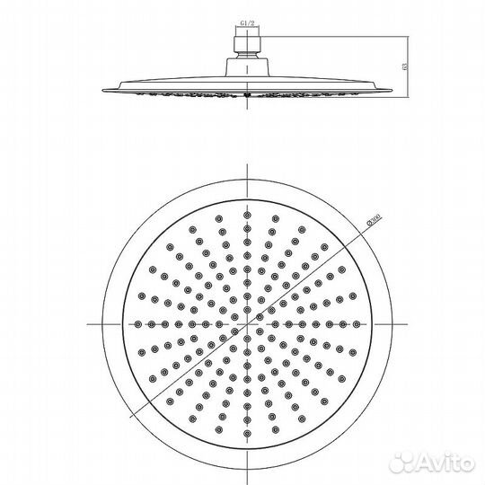 Верхний душ Lemark LM8034C Хром