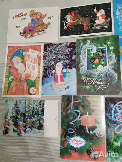 Новогодние открытки 70е гг СССР