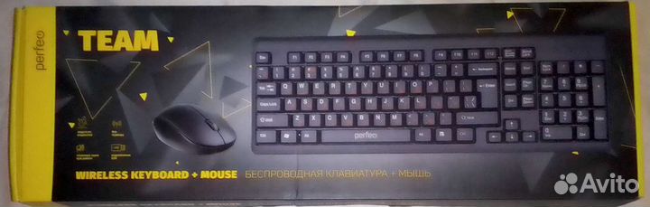 Беспроводная клавиатура и мышь, новая