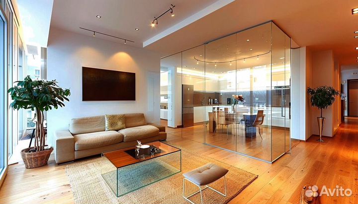 Раздвижные стеклянные перегородки