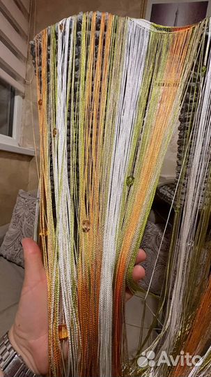 Шторы нити кисея с камнями
