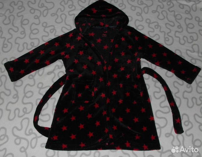 Халат плюшевый с капюшоном Rebel, 116-122 см