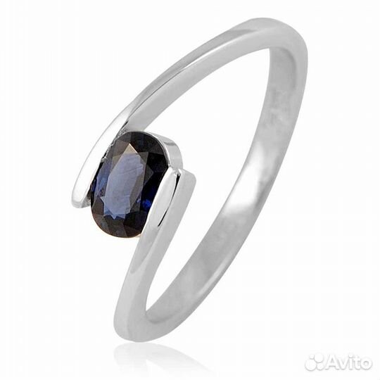 Золотое кольцо с натуральным сапфиром