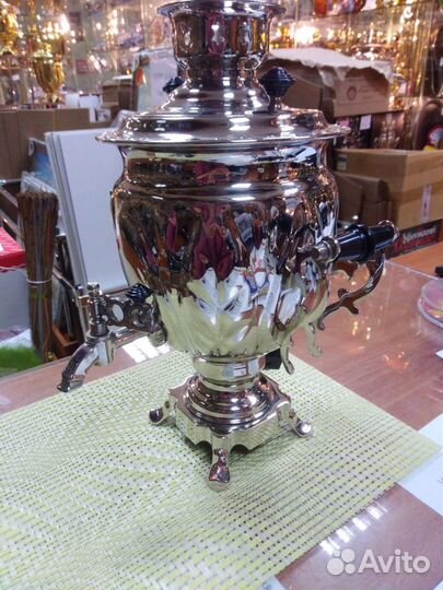 Самовар желудь никелированный