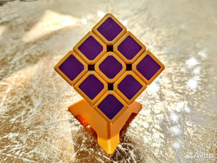 Золотой Кубик Рубика 3х3 металлический