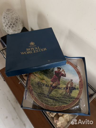 Тарелка гольф Royal Worcester, часы настольные