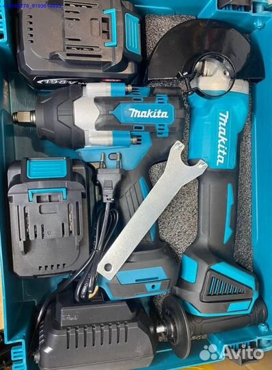 Набор 2В1 Makita Болгарка+Гайковерт с двумя АКБ