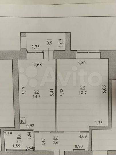 1-к. квартира, 42 м², 6/6 эт.