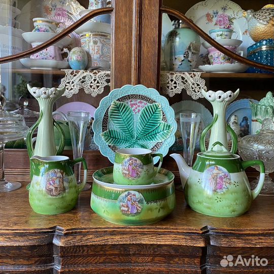 Антикварный Чайный сервиз Жницы Пастушки