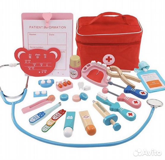 Детская деревянная игрушка набор доктора 4 вида
