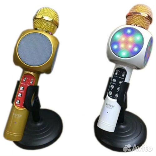 Караоке микрофон беспроводной с цветомузыкой 1816