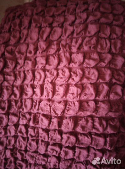 Чехол на угловой диван и кресло с оборкой