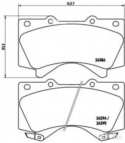 Brembo P83107 Колодки дисковые передние Toyota Lan