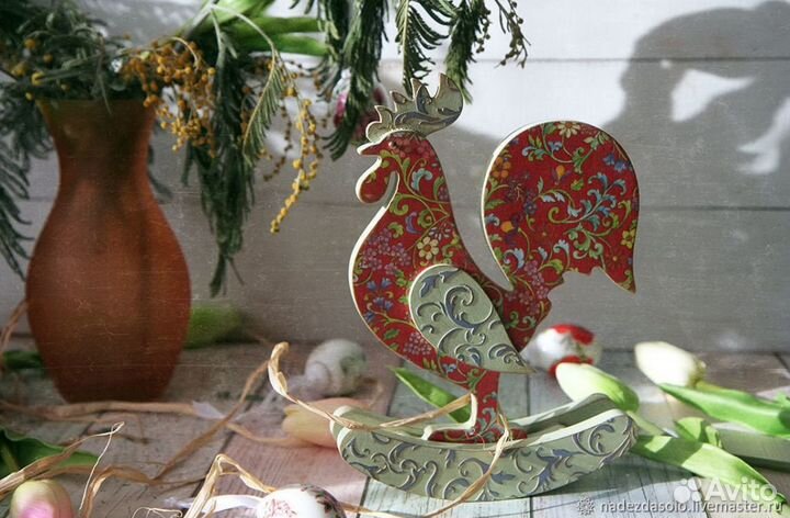 Петушок пасхальный на качалке