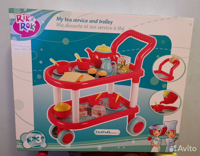 Чайный сервис и тележка игрушка rik&rok