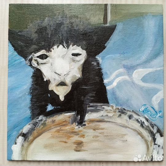 Картина с котиком из мема