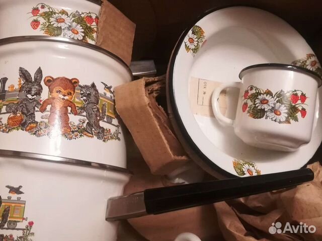 Набор эмалированной посуды детский СССР