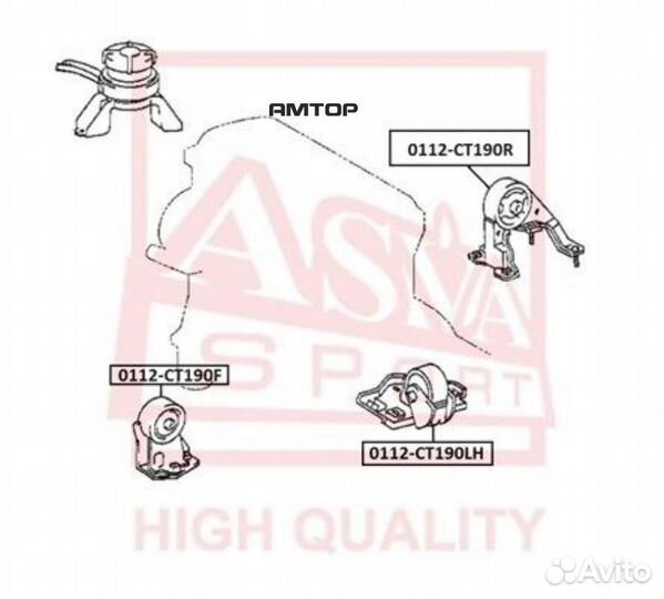 Asva 0112CT190R Подушка двигателя зад прав/лев