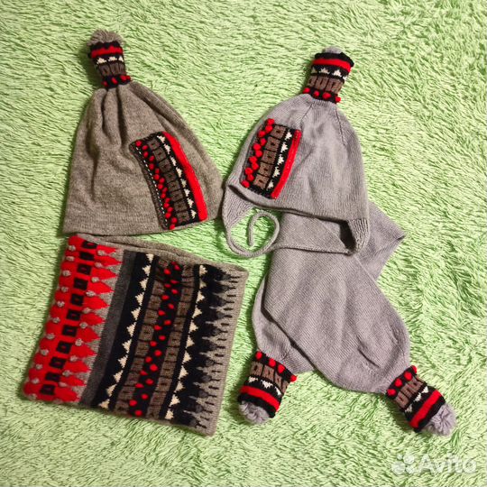 Шапка + шарф фемели лук