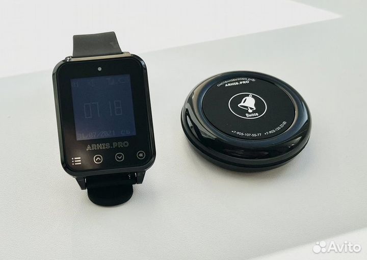 Кнопка вызова персонала/офцицианта Ультра и часы