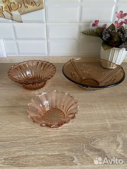 Вазы карамельное, синие -салатники СССР