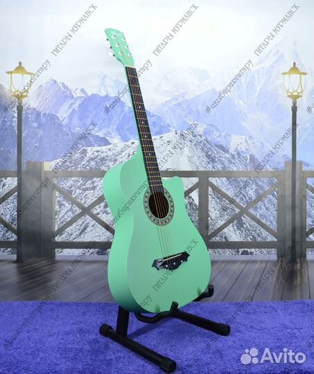 Акустическая гитара (новая) матовая, комплект