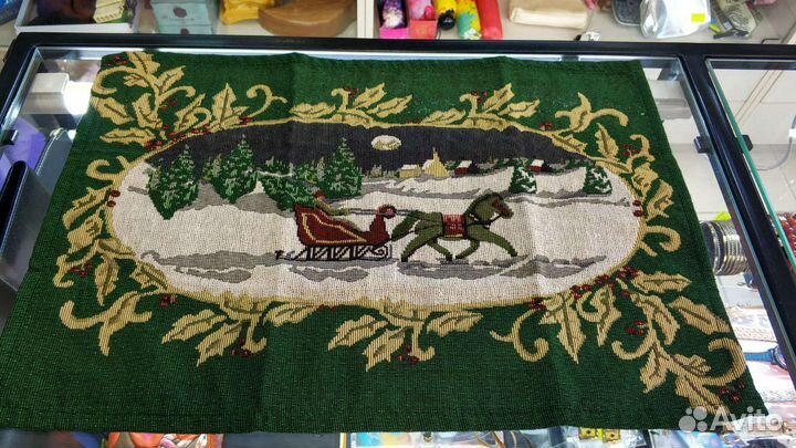Винтаж, рождественская салфетка на стол, гобелен