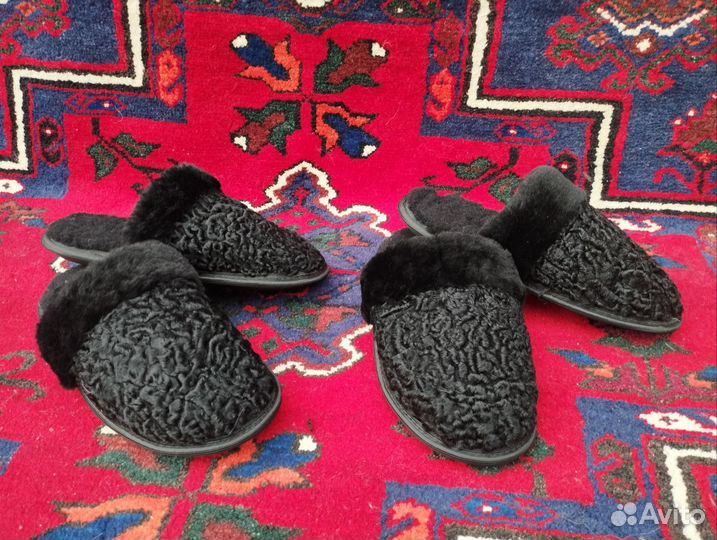 Тапочки из натурального каракуля