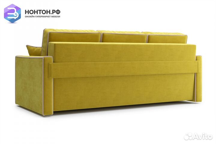 Диван еврокнижка Леон 3-х местный горчичный