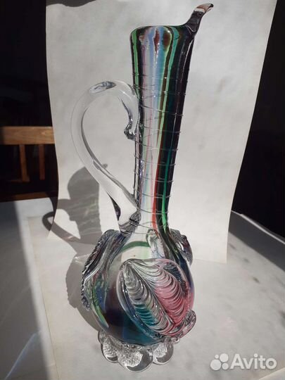 Ваза кувшин СССР цветное стекло