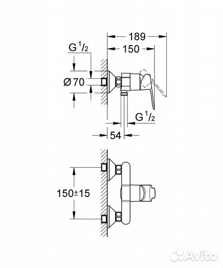 Смеситель для душа grohe BauEdge 23333001