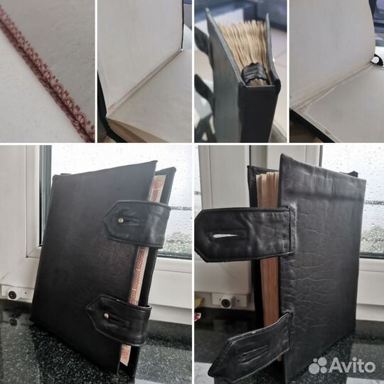 Блокнот-книга А5, крафт, нелинован, нат.кожа