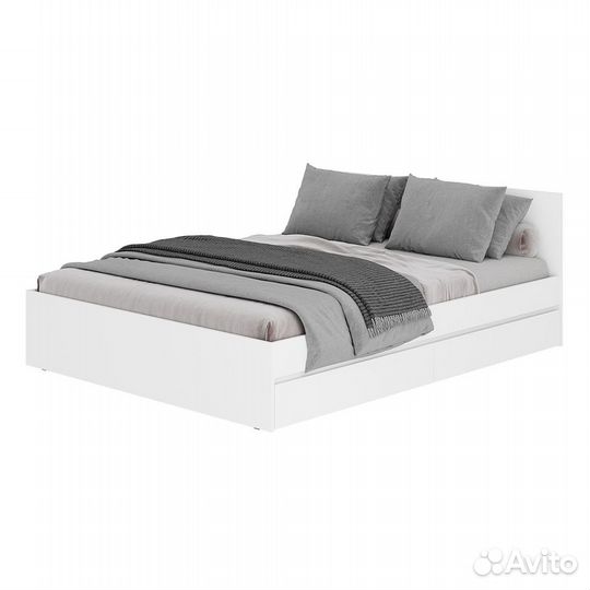 Кровать 140х200 с ящиками белая