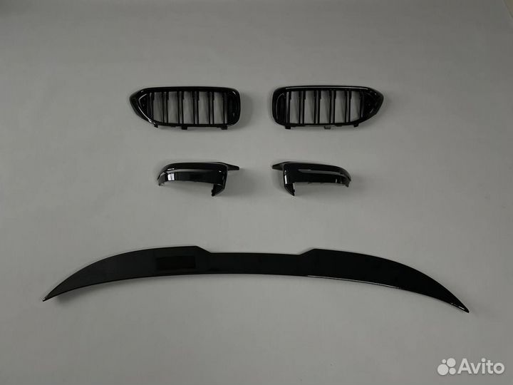 Спойлер ноздри зеркала BMW G30 M look черные