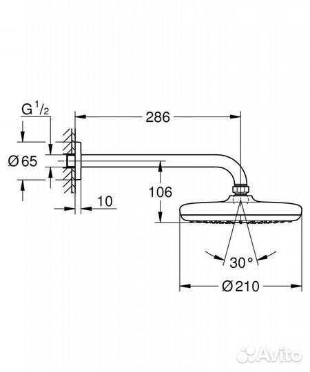 Верхний душ Grohe Tempesta 26411000