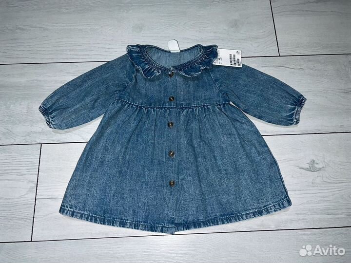 Новое джинсовое платье на девочку 68р, H&M