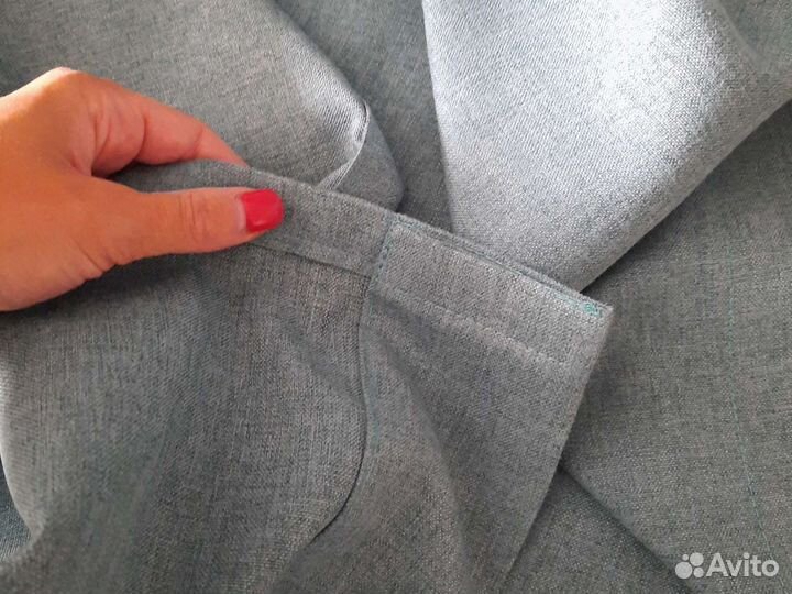 Шторы рогожка 2 шт. 140*262 темно бирюзовые