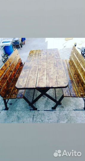 Стол и лавочки. доставка есть