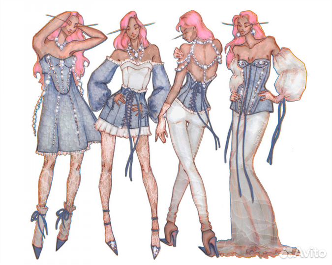 Fashion - иллюстрация Технические эскизы одежды