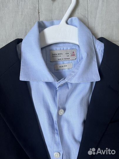 Костюм школьный zara 128 плюс рубашка