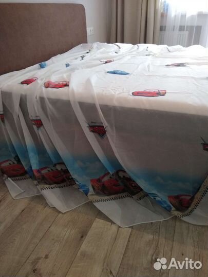 Тюль Тачки в детскую