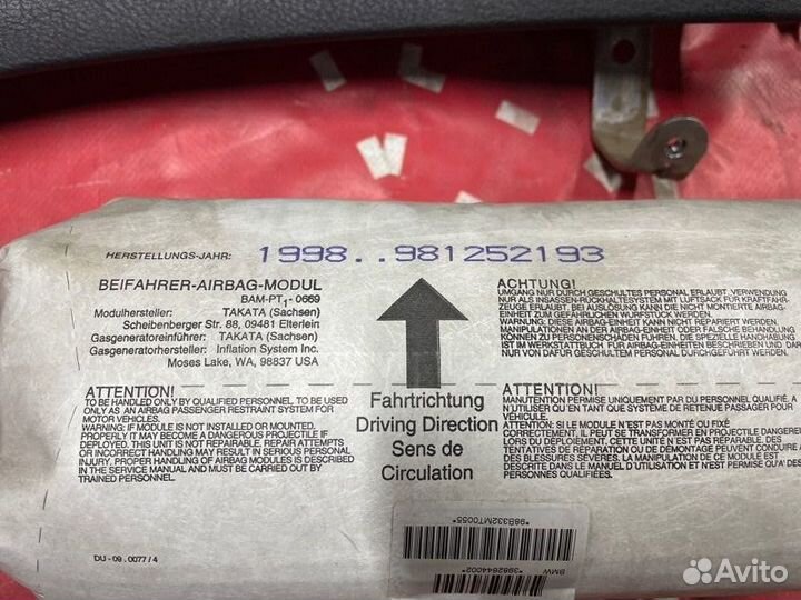 Подушка безопасности пассажира Bmw 3 Series E46