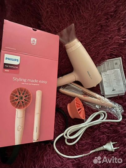 Новый набор Phillips фен и утюжок - выпрямитель