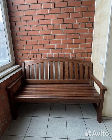 Скамья садовая из массива дерева 120 см