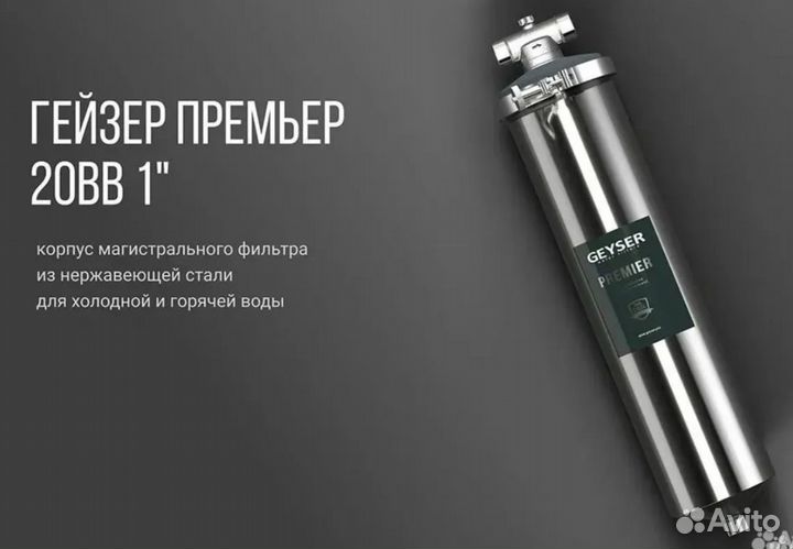 Корпус Гейзер 10 BB прозрачный, с латунными вставк