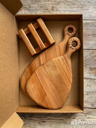 Комплект разделочных досок из Бука на подставке