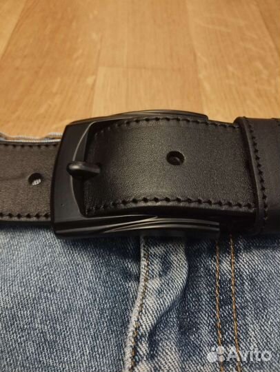 Мужской кожаный крафтовый ремень новый