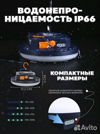 Переносной складной фонарь туристический