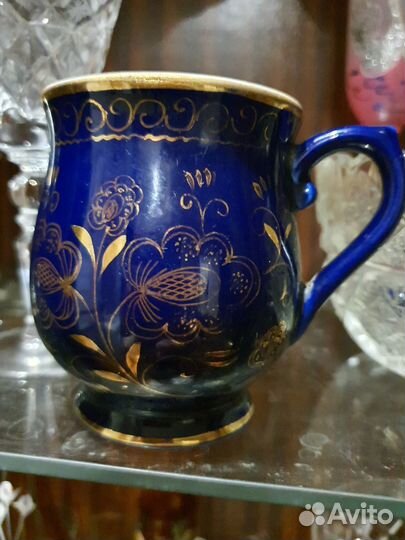 Чашка СССР. Синяя с золотом